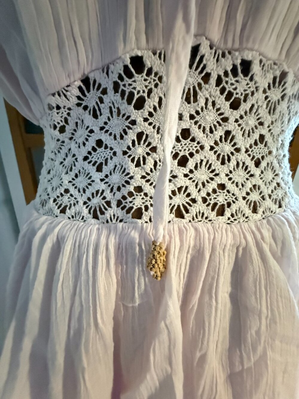 Free People Strappy Ruffled Pink Dress Size L - Picture 4 of 6